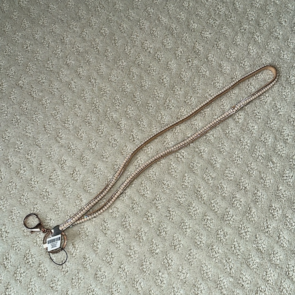 Charming Charlies Nude Crystal Neck Key Chain